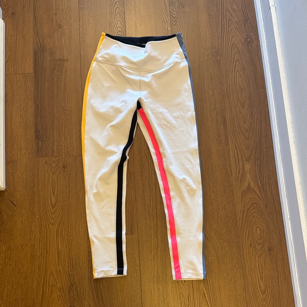Splits59 legging, cream with colourful stripes